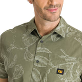 Camisa Manga Corta Hombre Relaxed Poplin Verde CAT