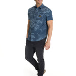 Camisa Manga Corta Hombre Relaxed Poplin Verde CAT