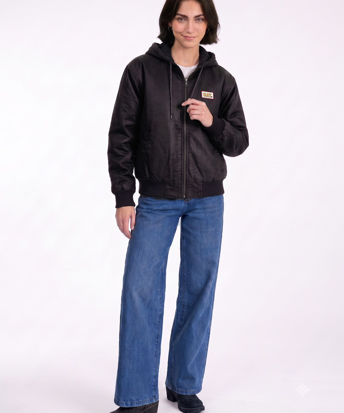 Chaqueta Termica Mujer Encerada Negra