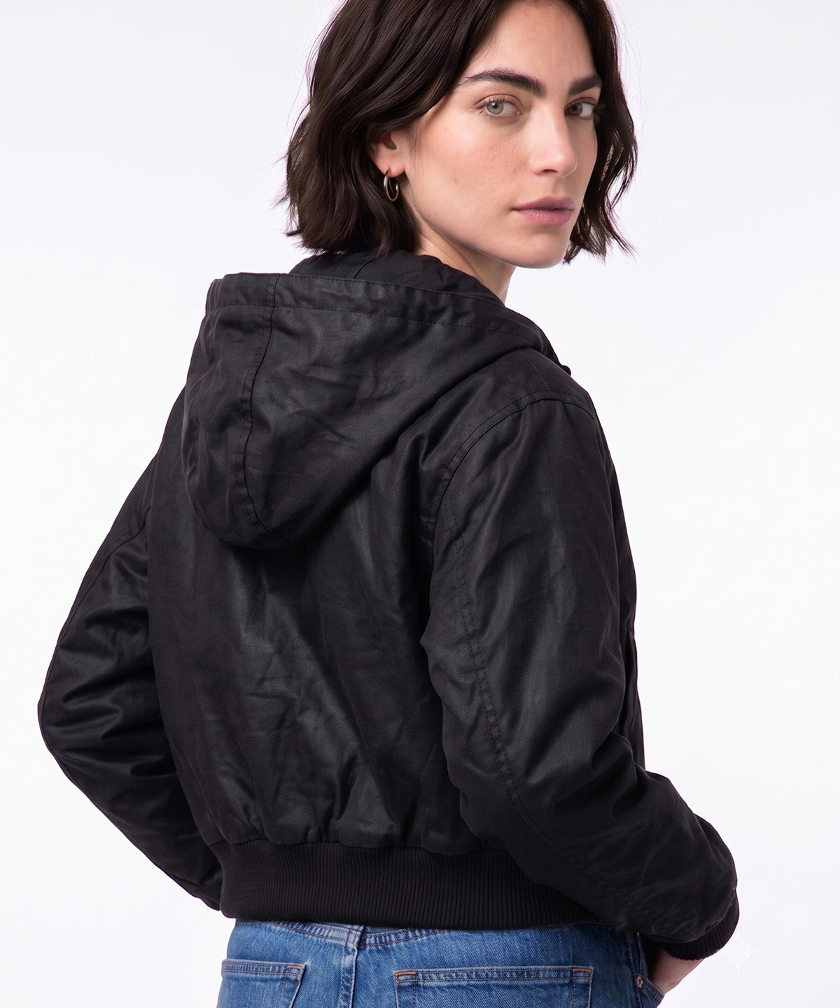 Chaqueta Termica Mujer Encerada Negra