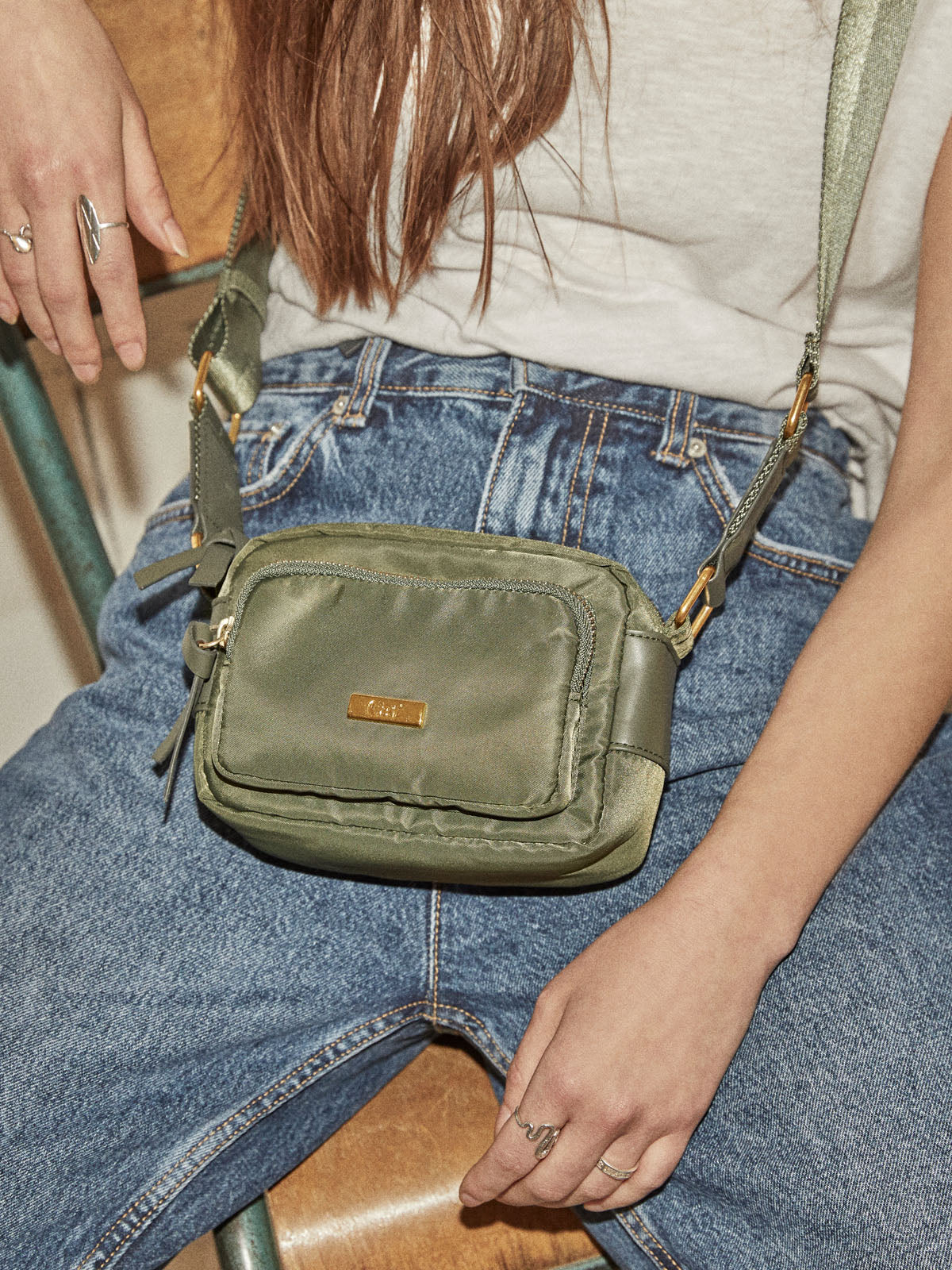 Cartera Casual Mujer Mini Crossbody Verde Cat