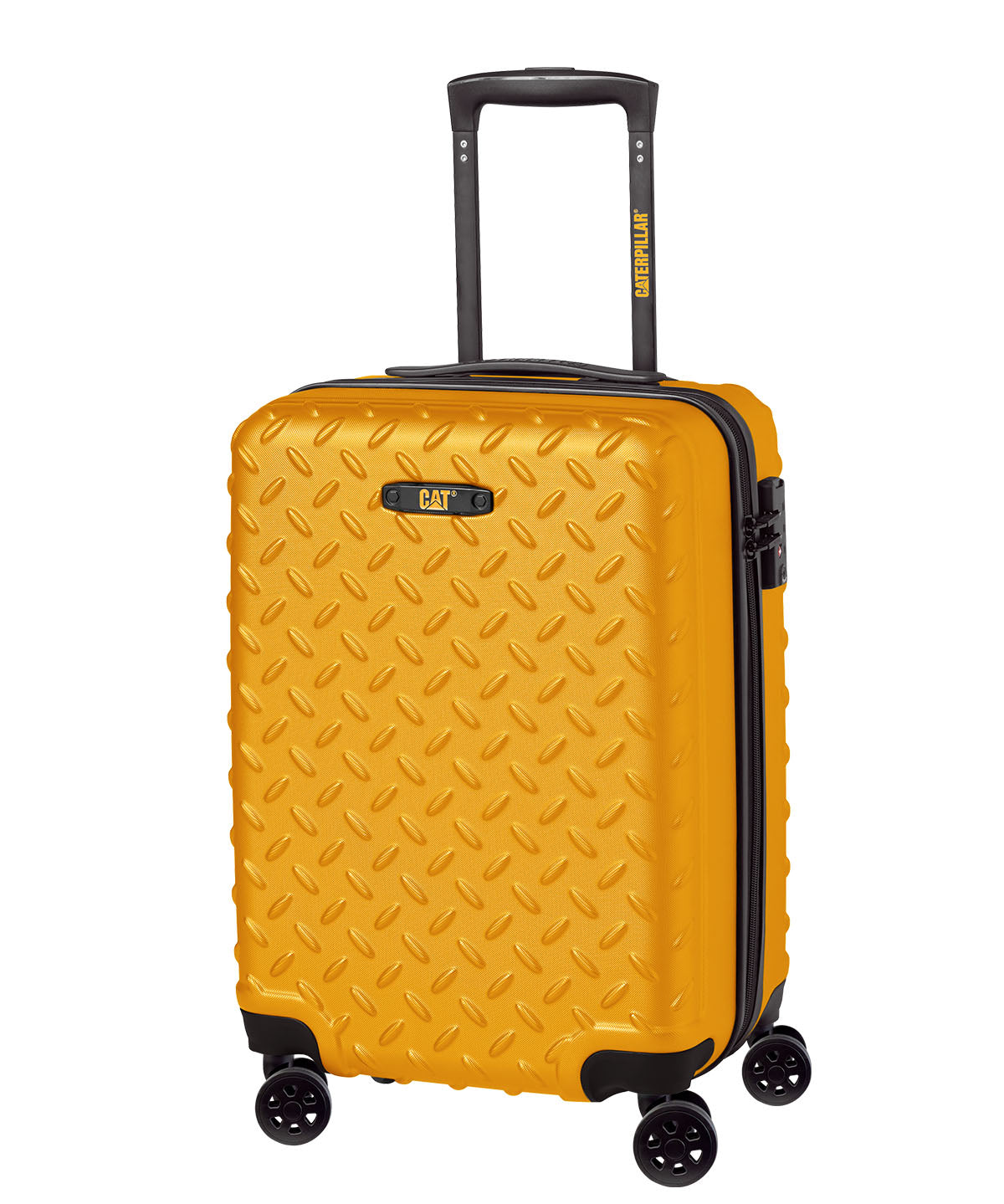 Maleta de Cabina Con Cierre Seguridad Unisex Industrial Plate 20" Trolley Mostaza Cat