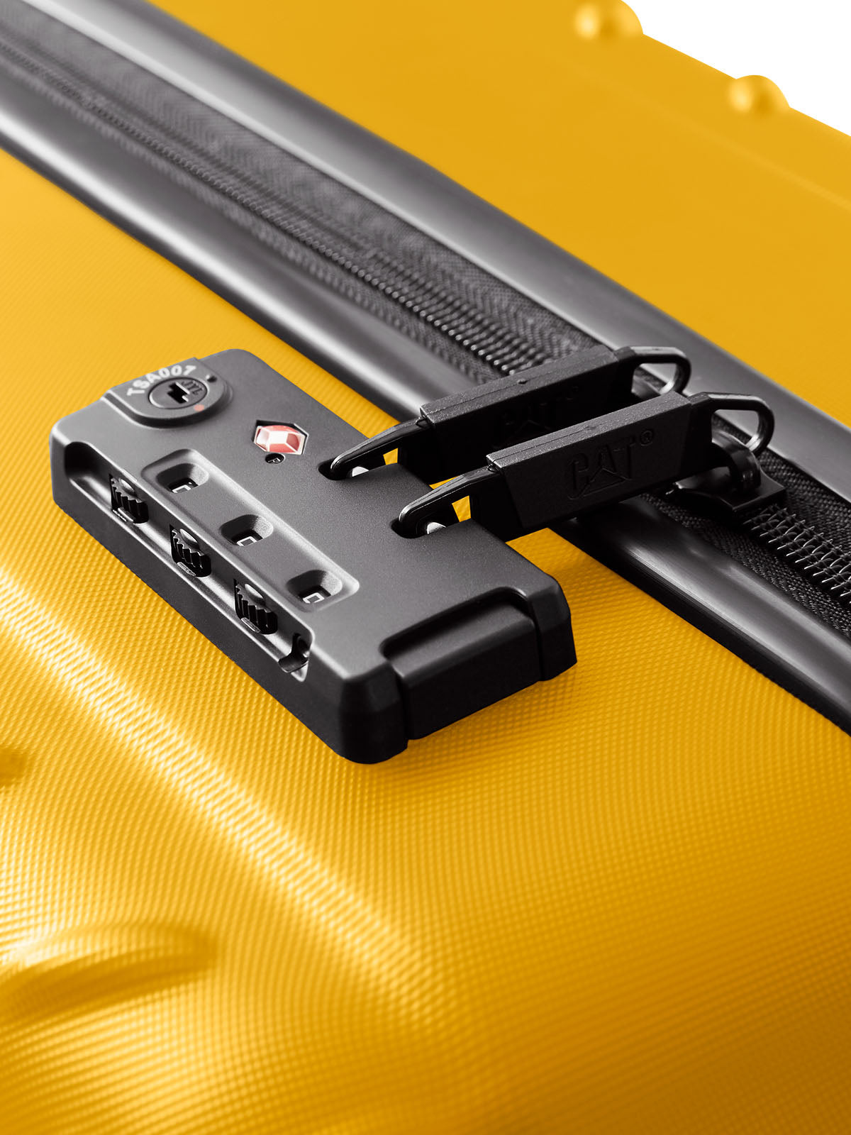 Maleta de Cabina Con Cierre Seguridad Unisex Industrial Plate 20" Trolley Mostaza Cat