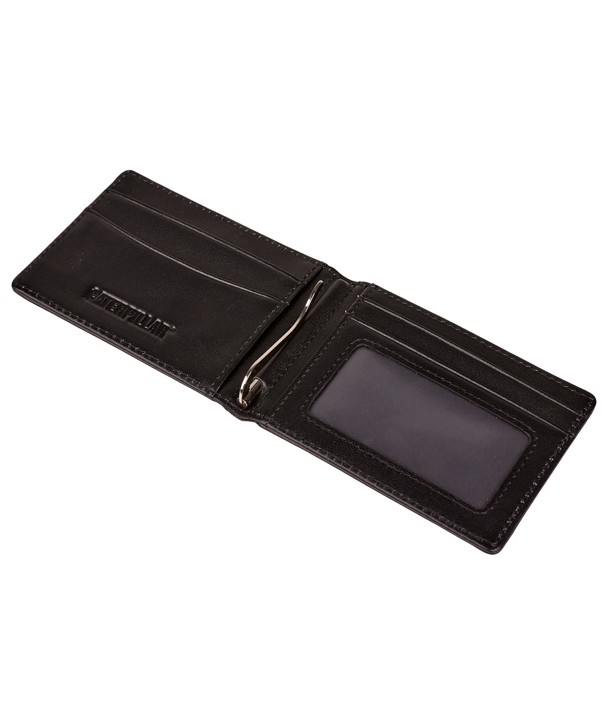Billetera de Cuero Hombre CAT Sydney Leather Wallet con Clip - Negro