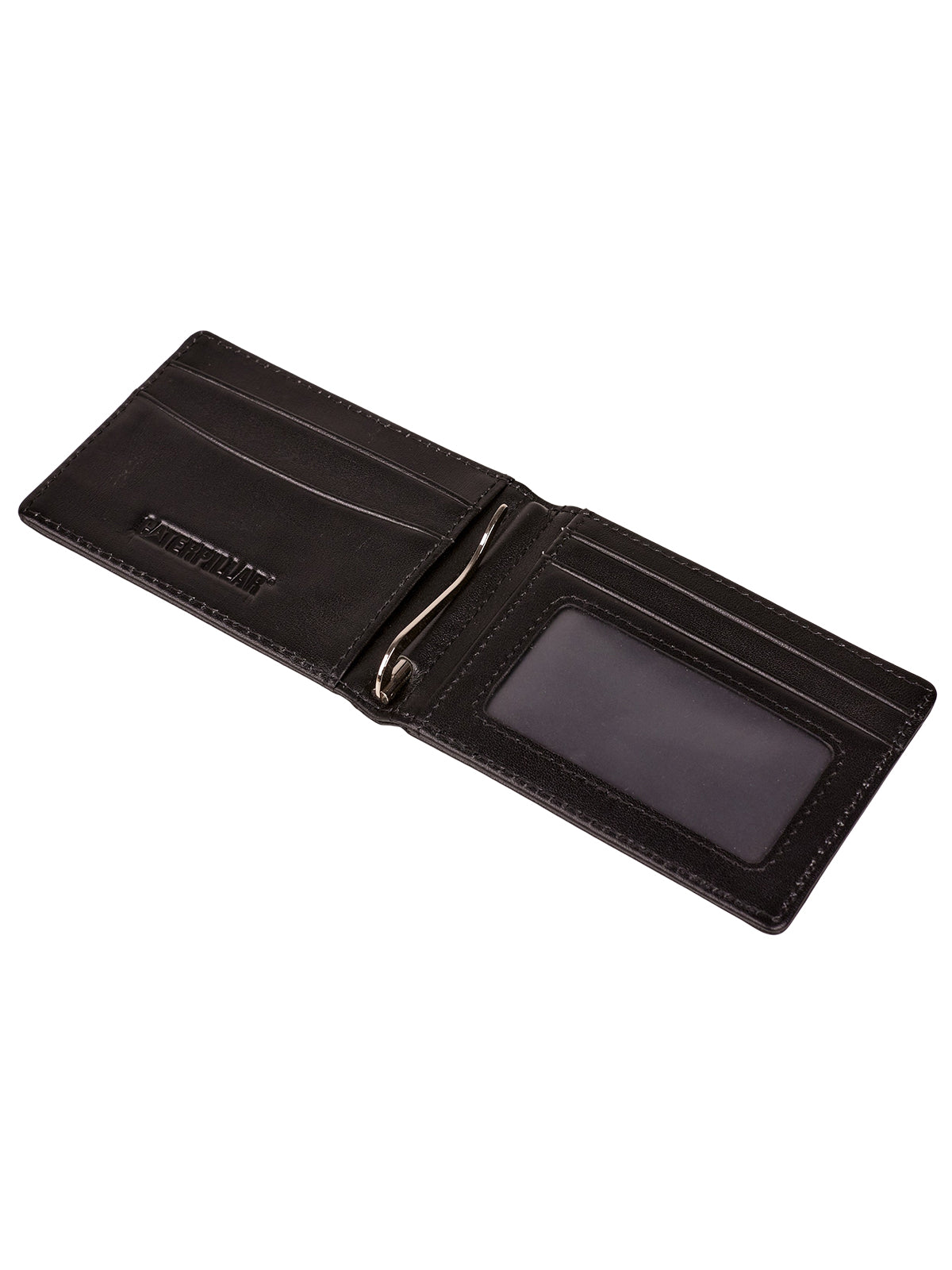 Billetera de Cuero Hombre CAT Sydney Leather Wallet con Clip - Negro