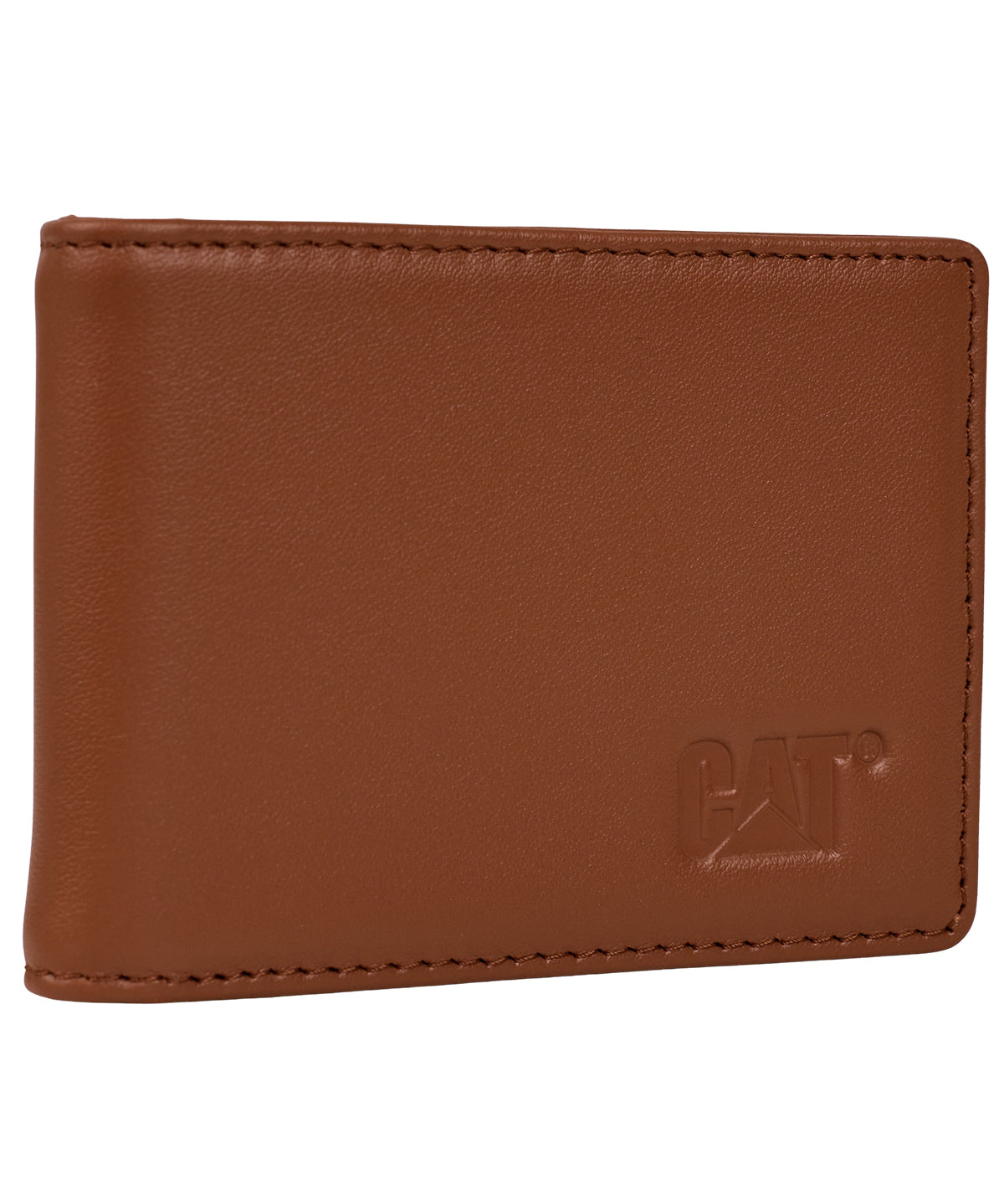 Billetera de Cuero Hombre CAT Sydney Leather Wallet con Clip - Cognac