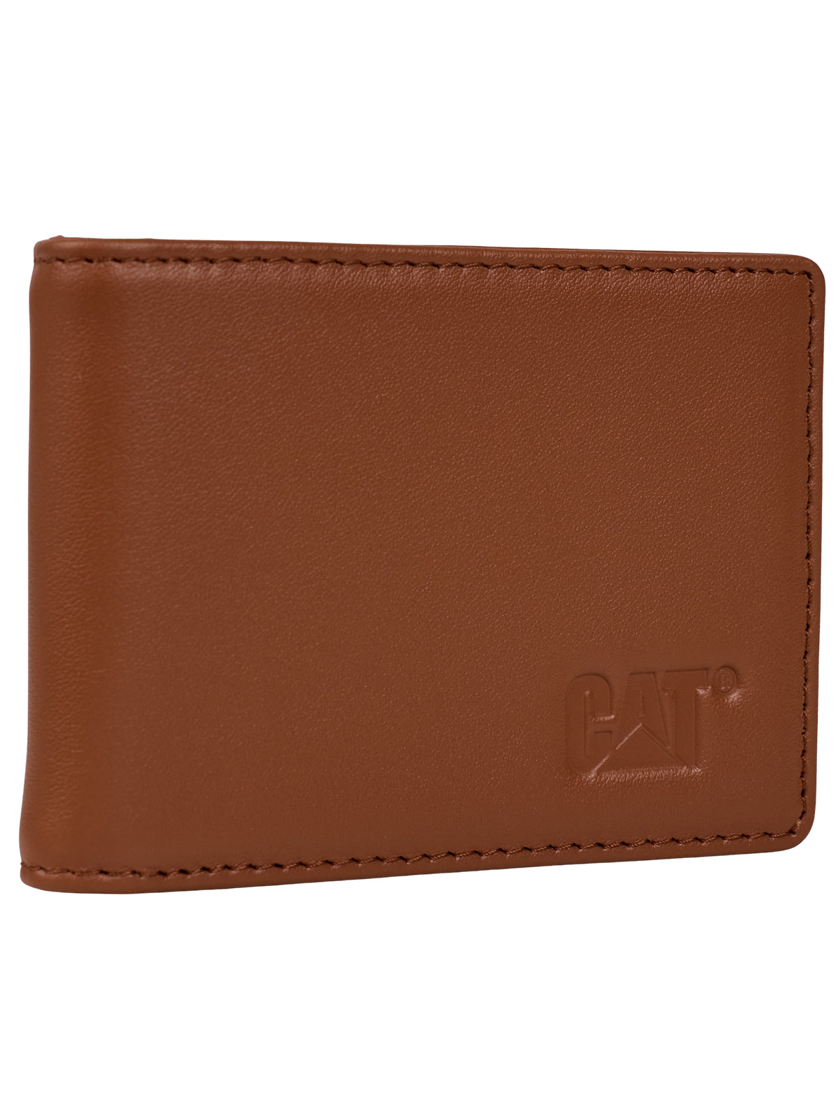 Billetera de Cuero Hombre CAT Sydney Leather Wallet con Clip - Cognac