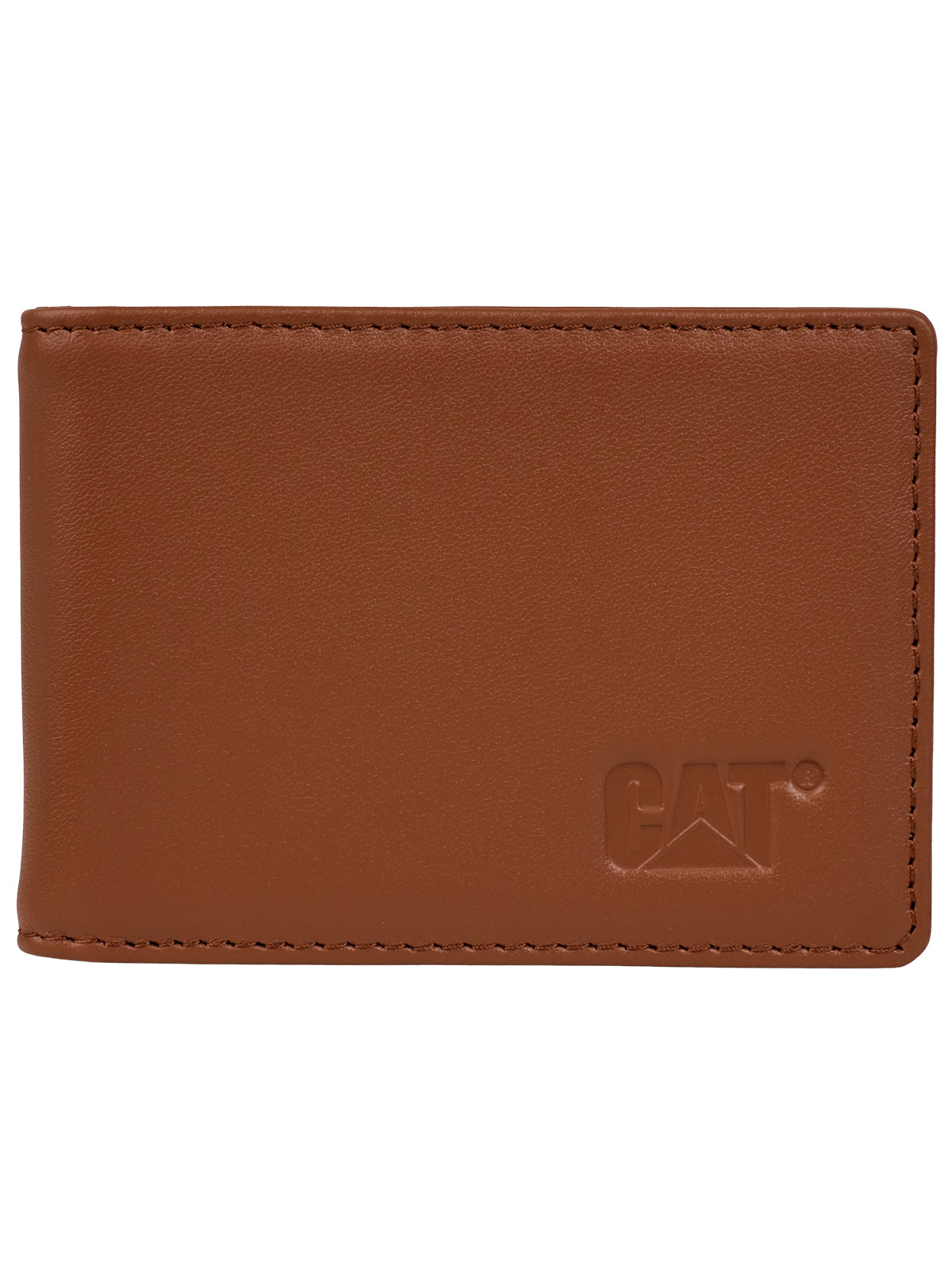 Billetera de Cuero Hombre CAT Sydney Leather Wallet con Clip - Cognac