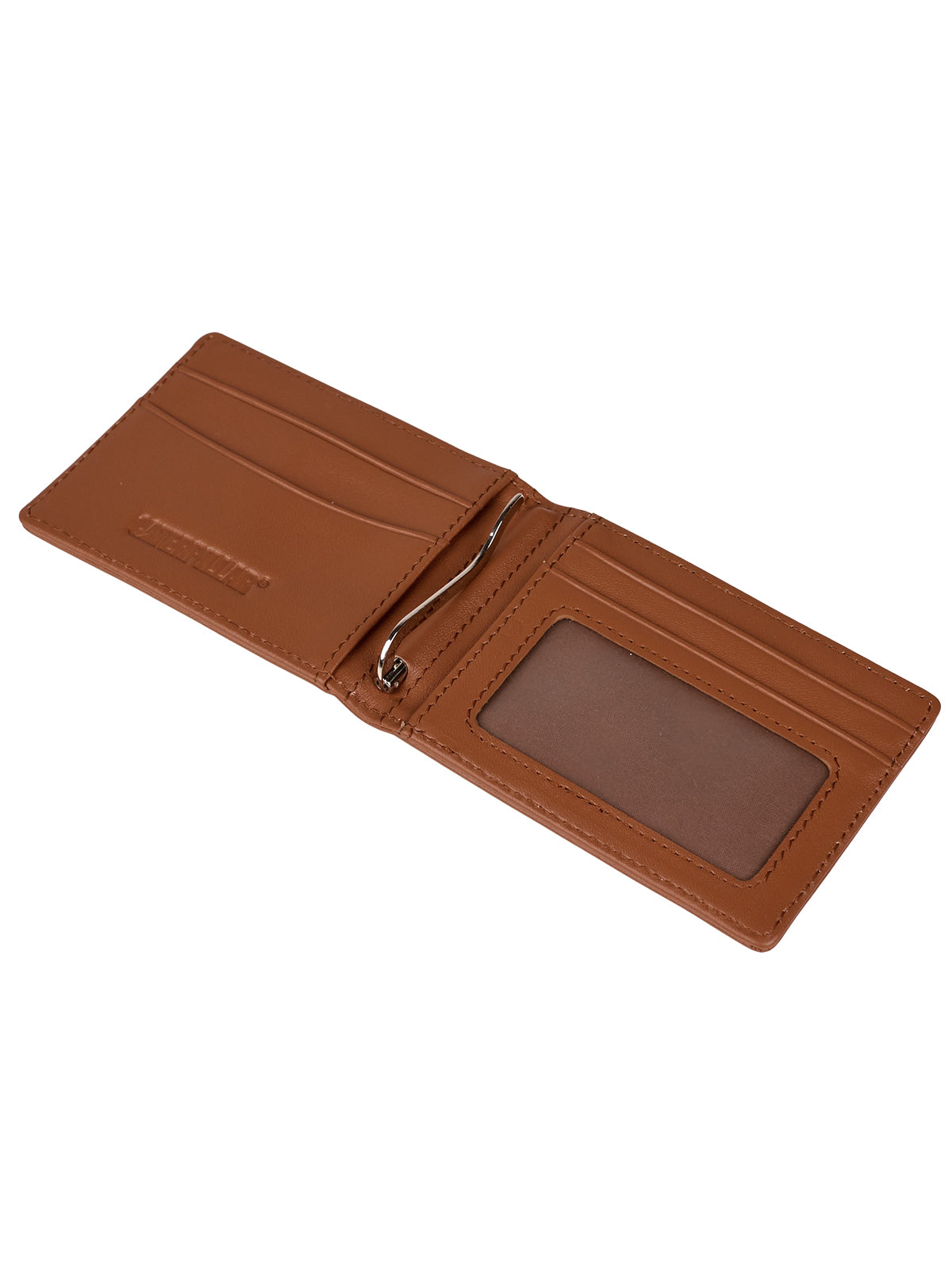 Billetera de Cuero Hombre CAT Sydney Leather Wallet con Clip - Cognac
