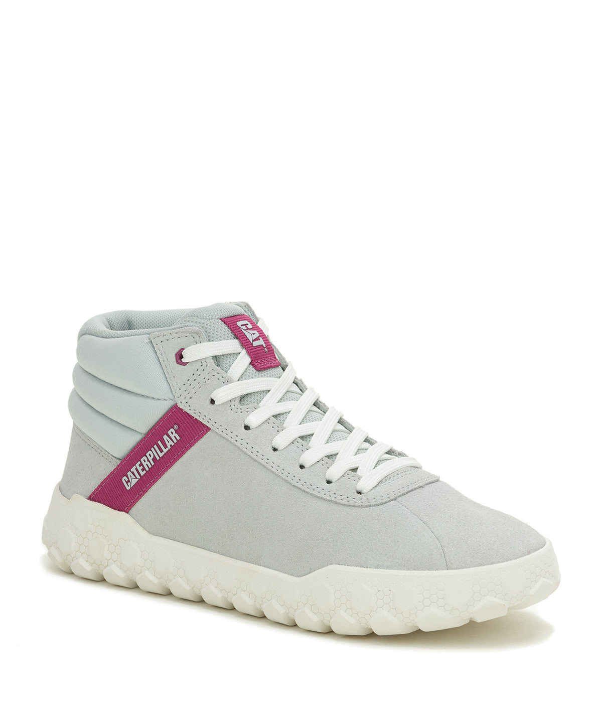 Zapatilla Con Caña Gamuza Mujer Hex + Mid Gris Claro Cat