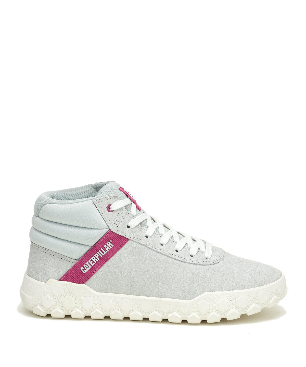 Zapatilla Con Caña Gamuza Mujer Hex + Mid Gris Claro Cat