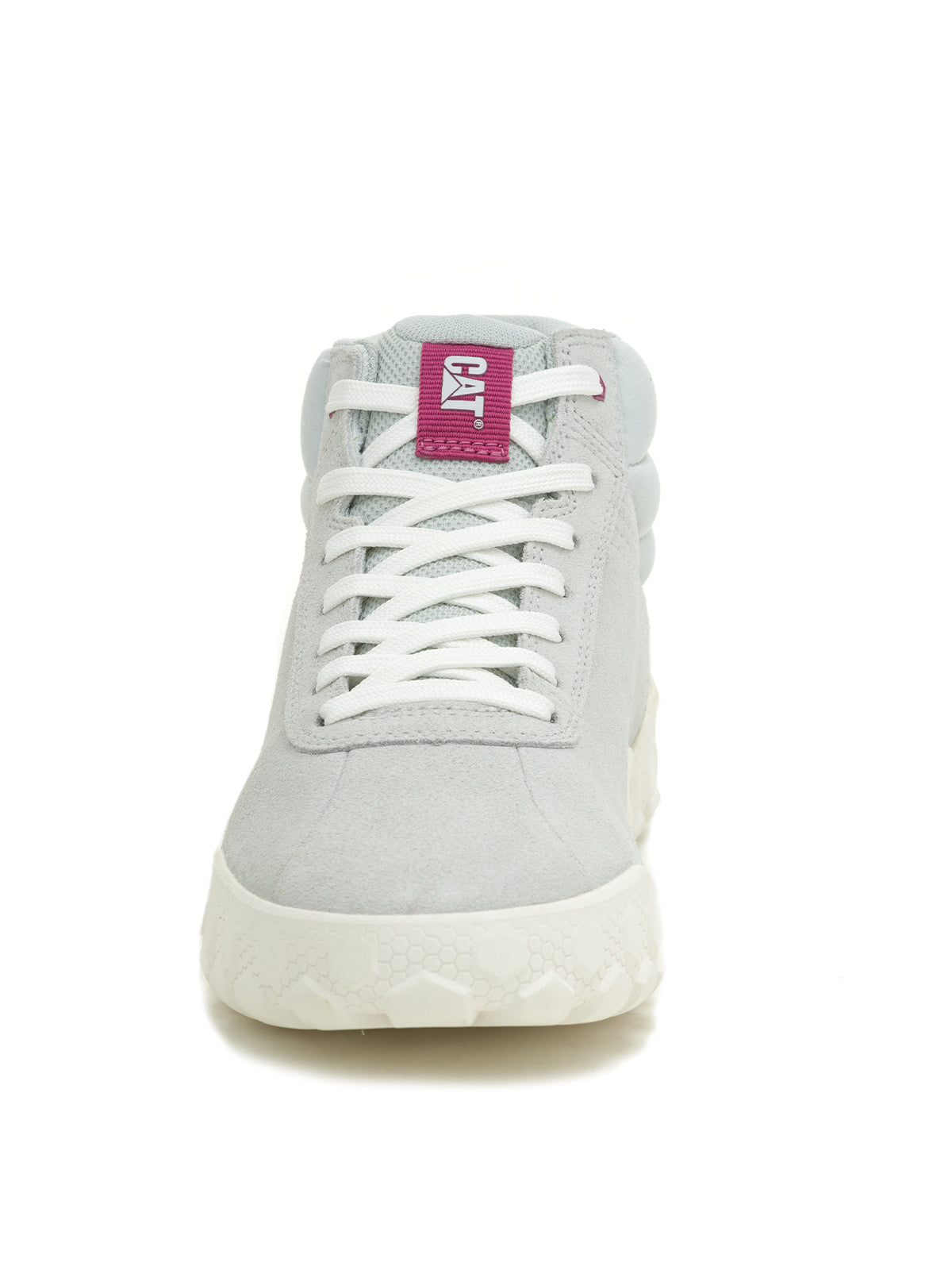 Zapatilla Con Caña Gamuza Mujer Hex + Mid Gris Claro Cat