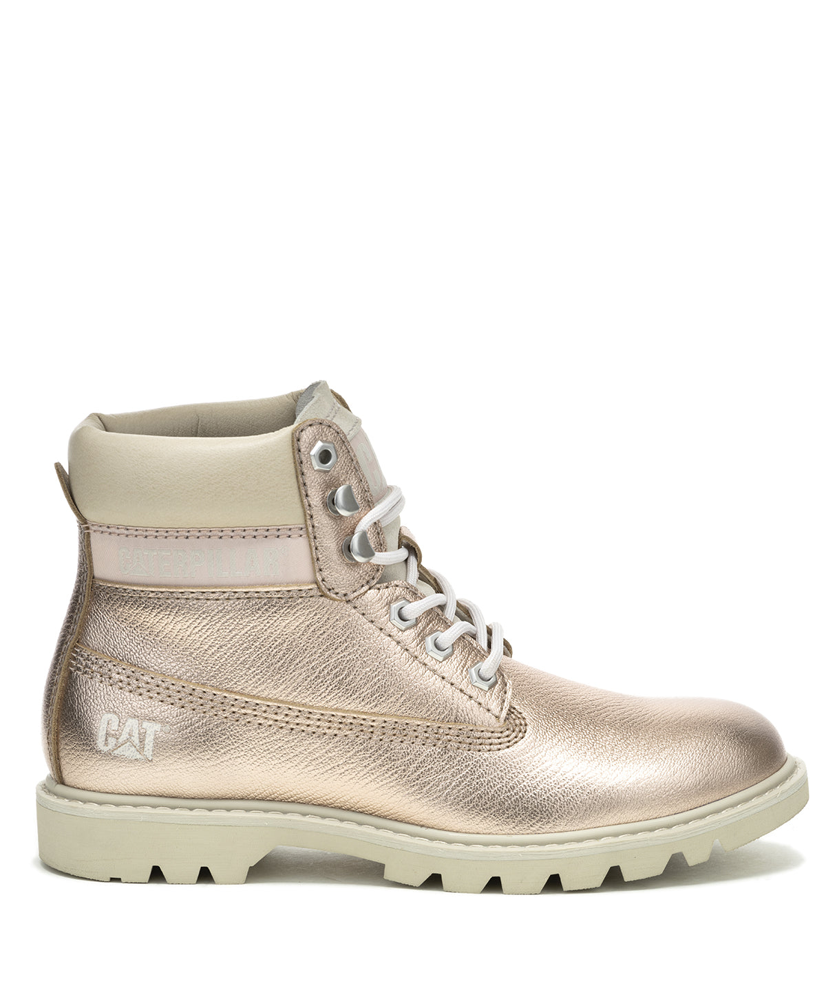 Botín Cuero Mujer Colorado Womens Metalizado Cat