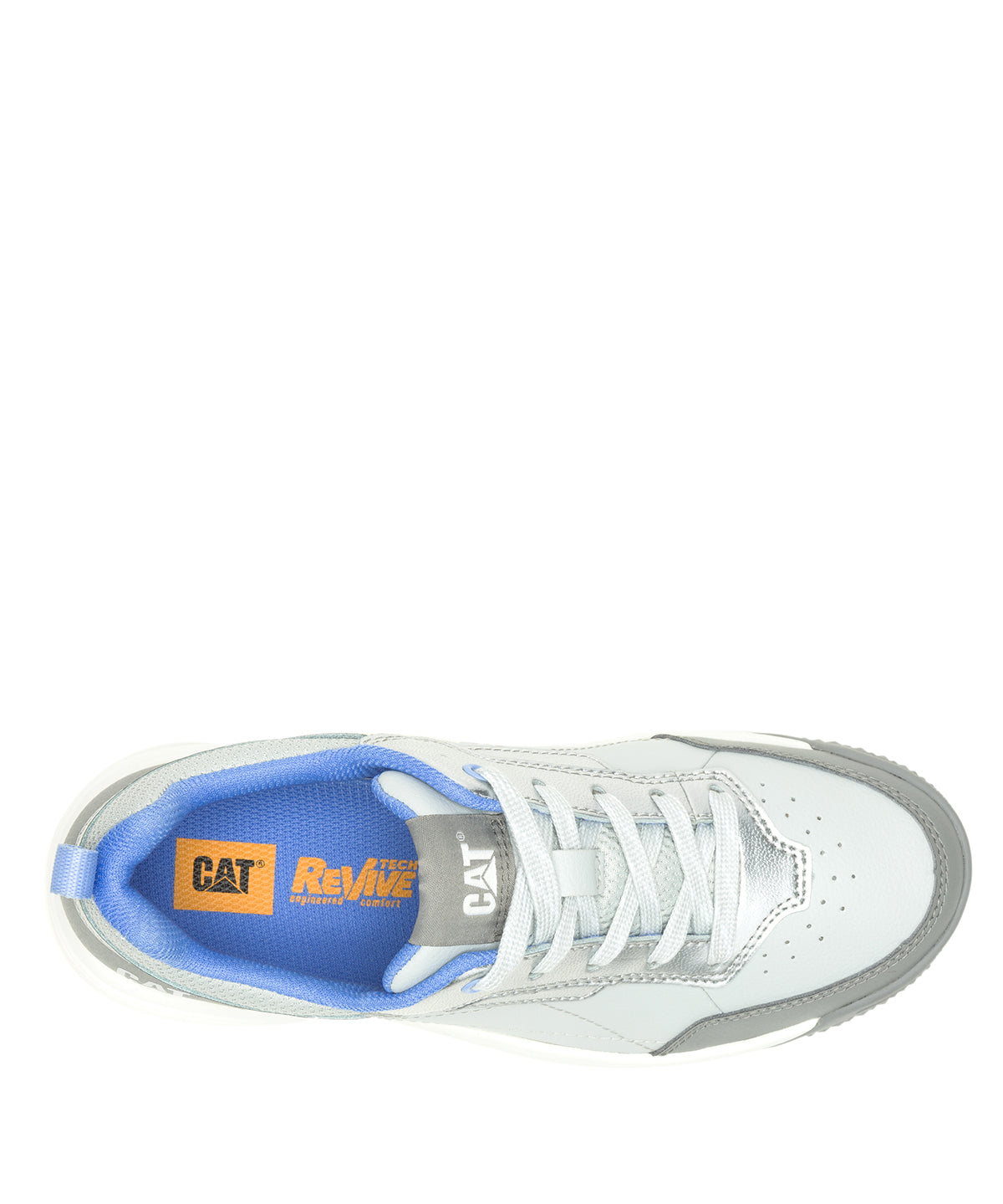 Zapatilla Cuero Mujer Flame Gris Claro Cat