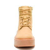 Botín Cuero Colorado Max 6 Zip Mujer Café Claro Cat