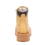 Botín Cuero Colorado Max 6 Zip Mujer Café Claro Cat