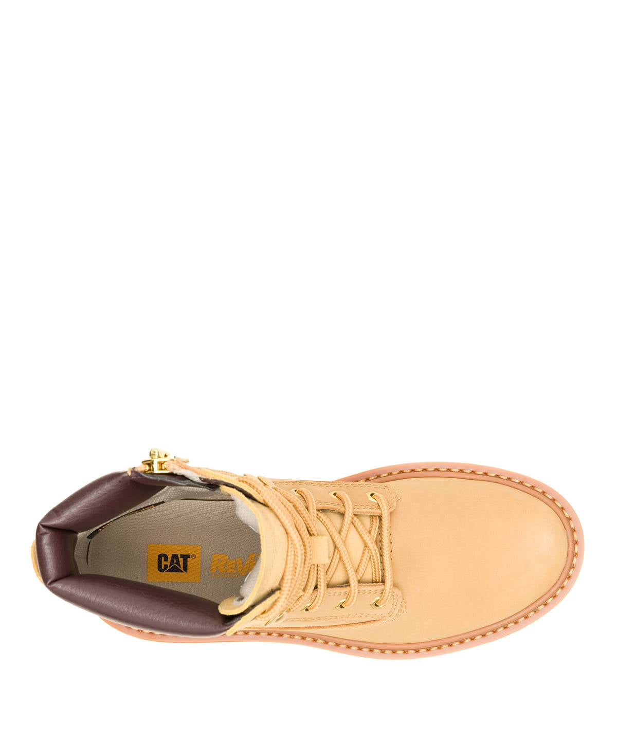 Botín Cuero Colorado Max 6 Zip Mujer Café Claro Cat