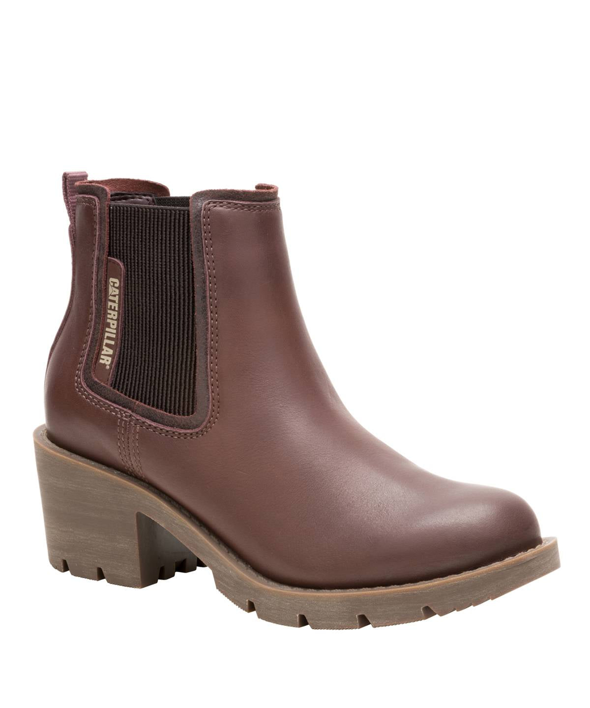 Botín Cuero Mujer Rewrite Chelsea Café Oscuro Cat