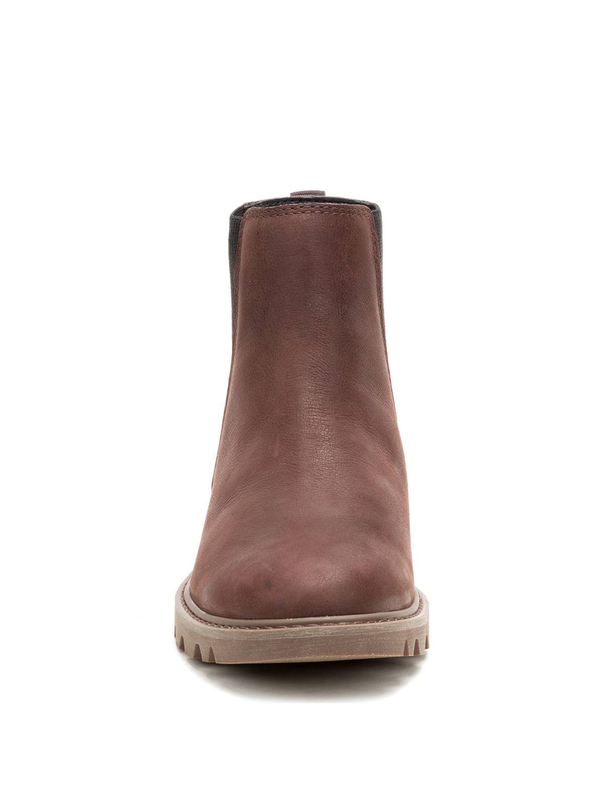 Botín Cuero Mujer Colorado Chelsea Café Cat