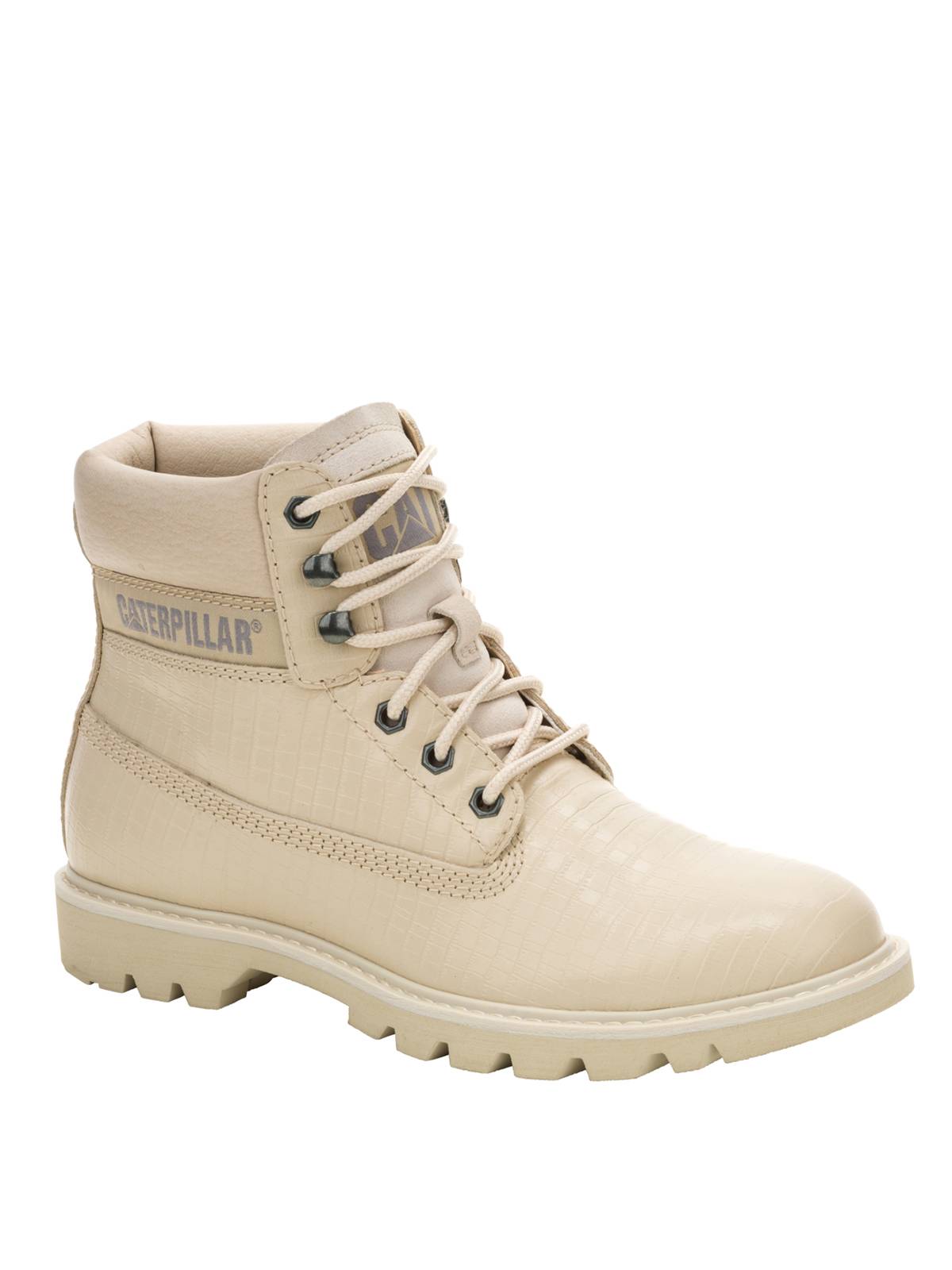 Botín Cuero Colorado Mujer Beige Cat