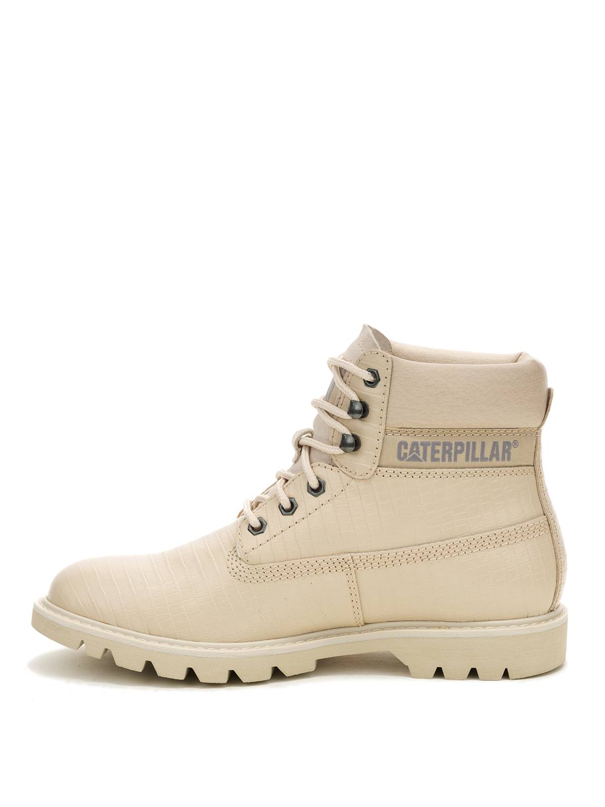 Botín Cuero Colorado Mujer Beige Cat