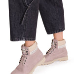 Botín Cuero Waterproof Mujer Colorado Palo Rosa Cat