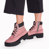 Botín Cuero Colorado Max 6 Zip Mujer Palo Rosa Cat