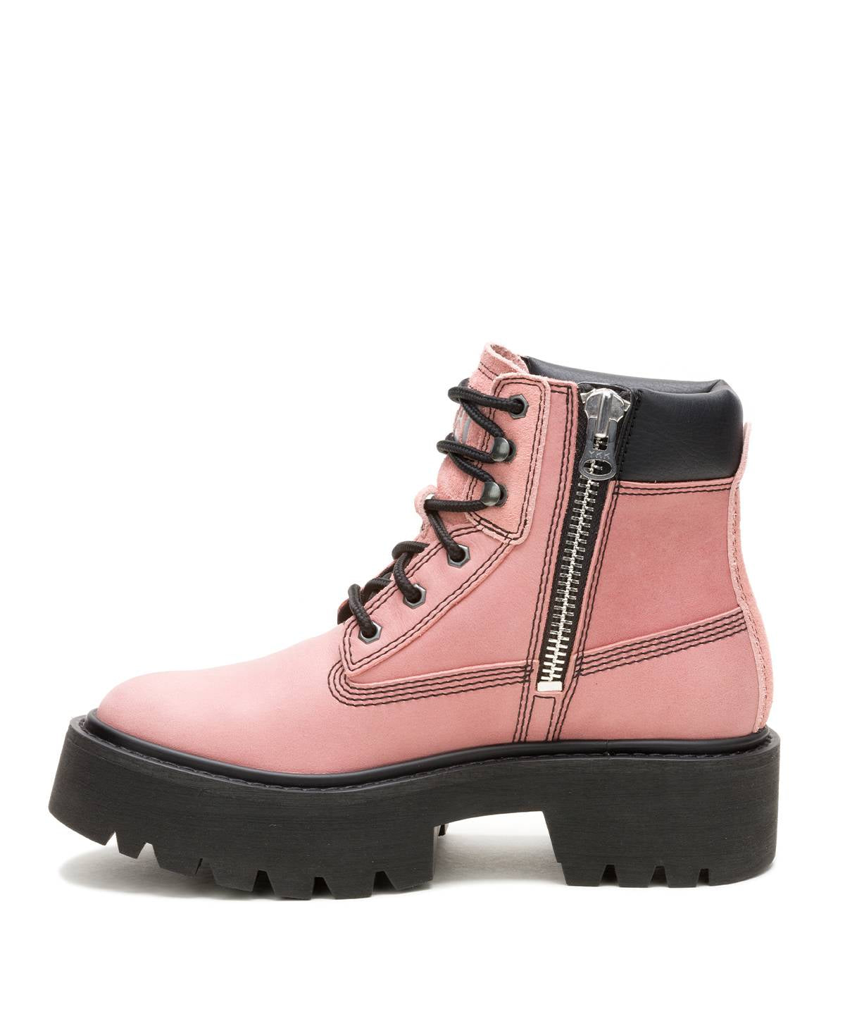 Botín Cuero Colorado Max 6 Zip Mujer Palo Rosa Cat