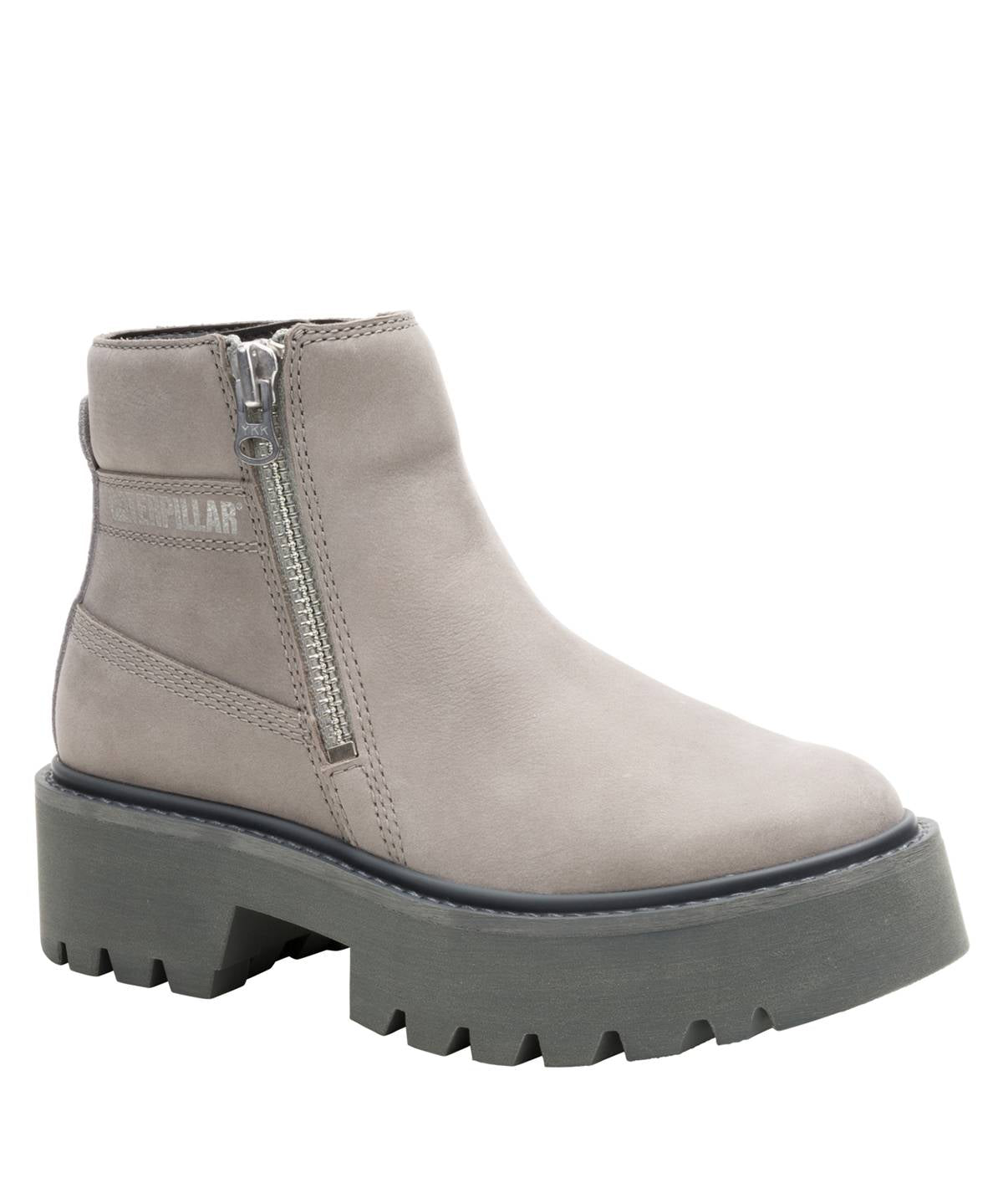 Botín Cuero Colorado Max Chelsea Mujer Gris Cat