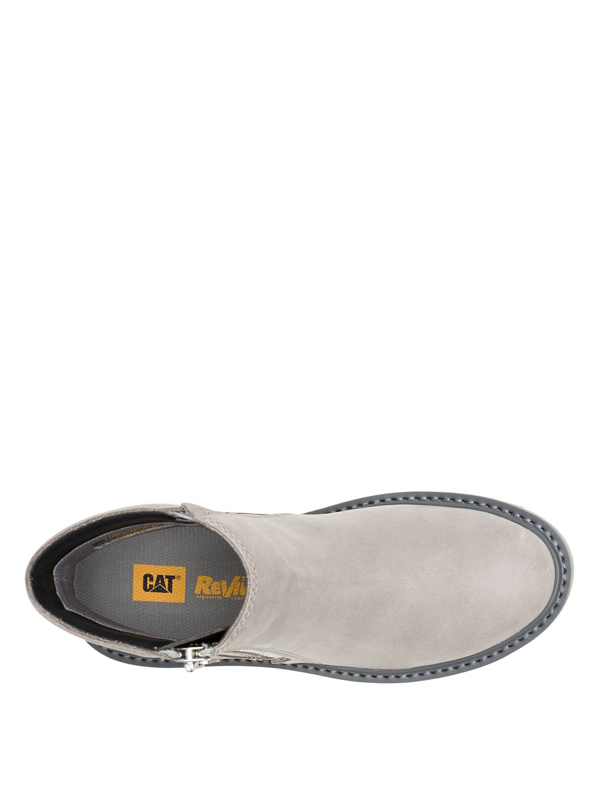 Botín Cuero Colorado Max Chelsea Mujer Gris Cat