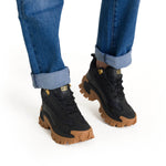 Zapatilla Con Caña Casual Mujer  Intruder Mid Negra/Beige Cat