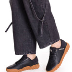 Zapatilla Cuero Mujer Hex + Negra Cat