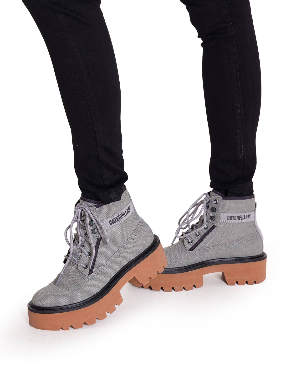 Botín Canvas Mujer Colorado Max 6 Gris Claro Mujer Cat