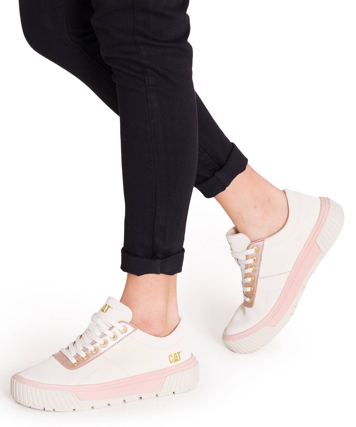 Zapatilla Casual Mujer Amp Canvas Blanco Cat
