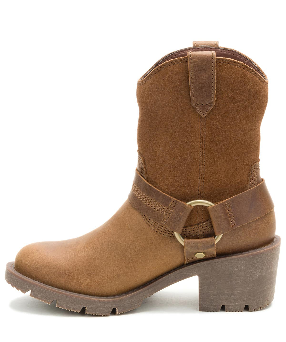 Bota Casual Cuero Mujer Rewrite Harness Café Cat