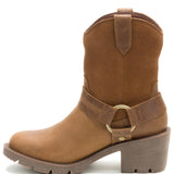 Bota Casual Cuero Mujer Rewrite Harness Café Cat