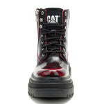 Botín Casual Cuero Mujer Bolder Zip Burdeo Cat