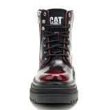 Botín Casual Cuero Mujer Bolder Zip Burdeo Cat