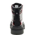 Botín Casual Cuero Mujer Bolder Zip Burdeo Cat