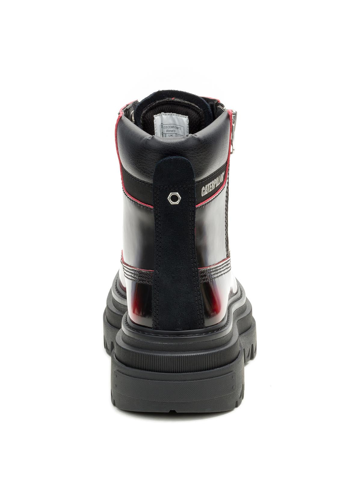 Botín Casual Cuero Mujer Bolder Zip Burdeo Cat