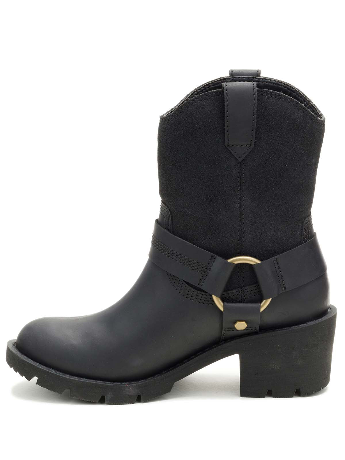 Bota Casual Cuero Mujer Rewrite Harness Negra Cat