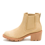 Botín de Cuero Mujer Chealsea Crema Cat