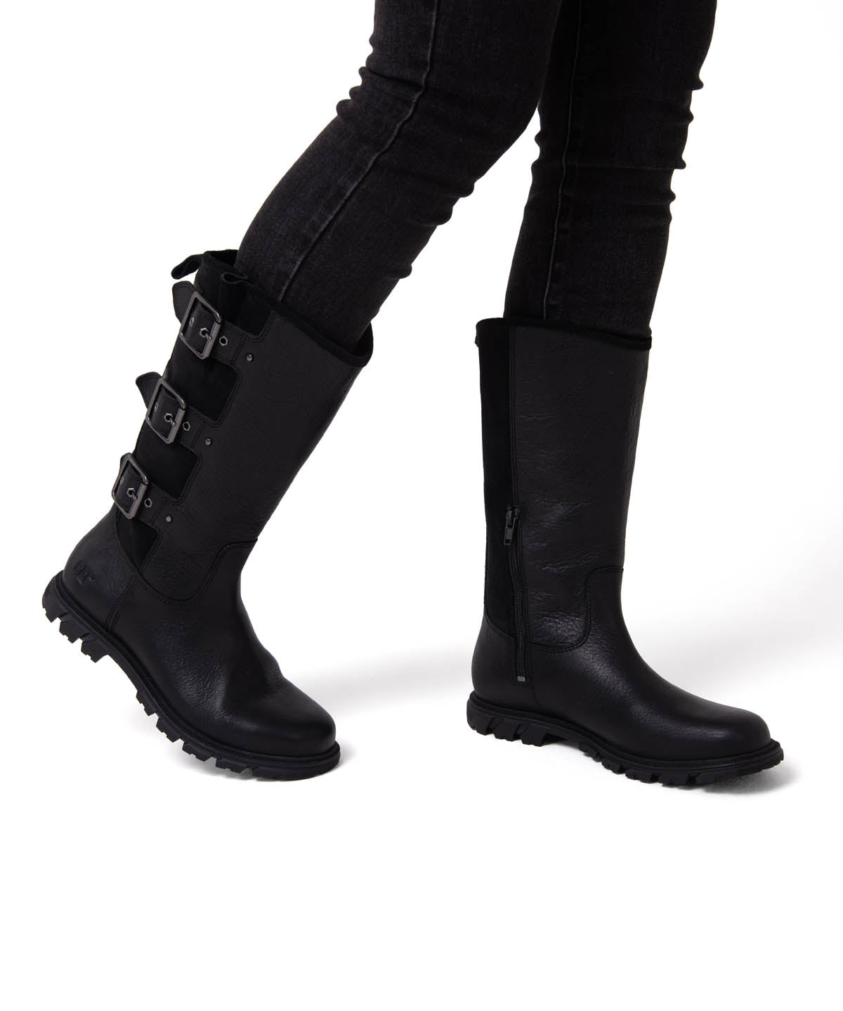 Bota de Cuero Notion Buckle Negro Cat