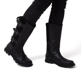 Bota de Cuero Notion Buckle Negro Cat