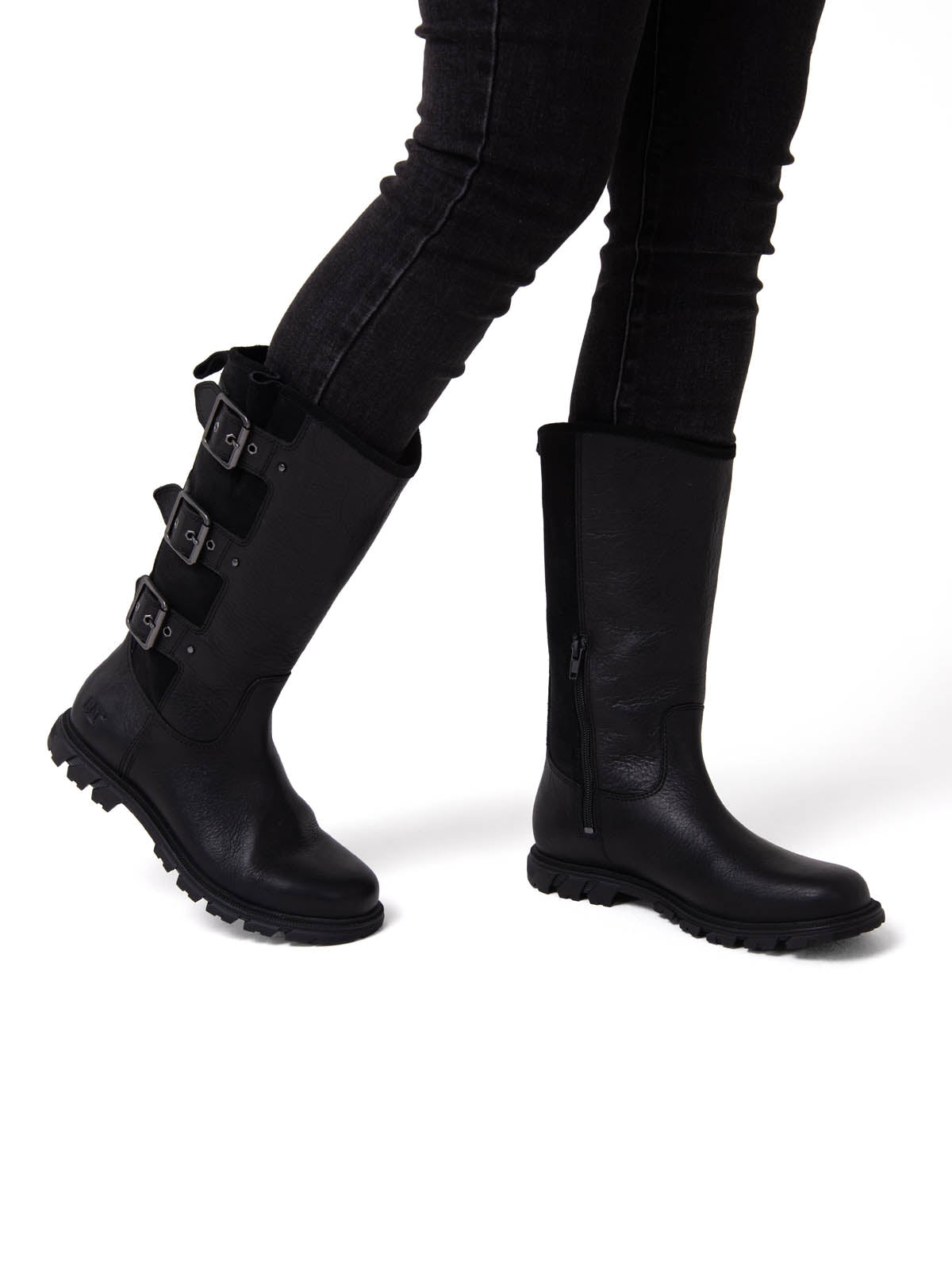 Bota de Cuero Notion Buckle Negro Cat