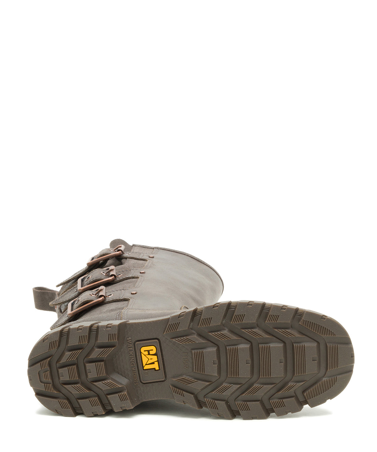 Bota de Cuero Notion Buckle Café Oscuro Cat