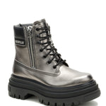 Botín Mujer Bolder Zip Plateado Cat