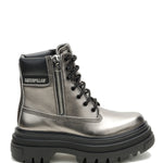 Botín Mujer Bolder Zip Plateado Cat