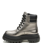 Botín Mujer Bolder Zip Plateado Cat