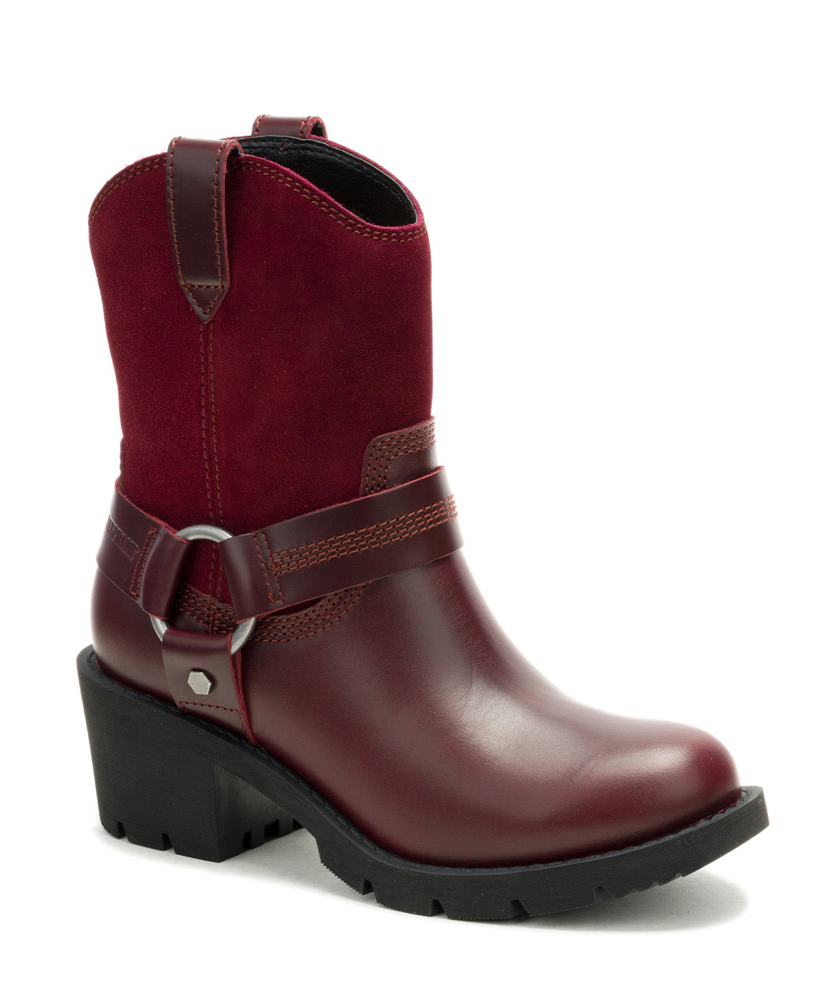 Botín Cuero Rewrite Harness Burdeo Cat